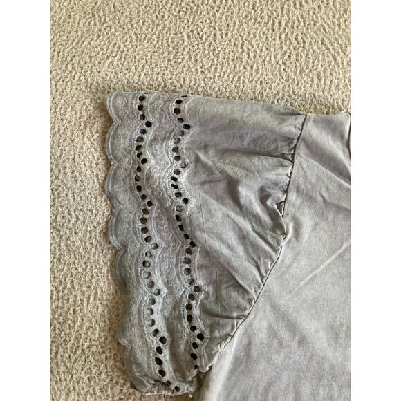 Lungo L'Arno Mini Dress Small Made in Italy Knee V-Neck Boxy Gray Beach Boho S - Picture 3 of 13
